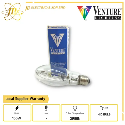 VENTURE 33520 150W 95V GREEN E27 METAL HALIDE HID SINGLE ENDED BULB