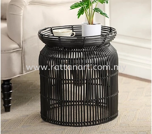 RATTAN SIDE TABLE / BASKET ( TWO SIDED)