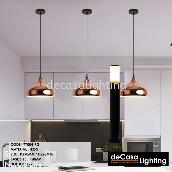 Modern Rose Gold Pendant Light (MJ04) Metal Type Pendant Light PENDANT LIGHT Selangor, Kuala Lumpur (KL), Puchong, Malaysia Supplier, Suppliers, Supply, Supplies | Decasa Lighting Sdn Bhd