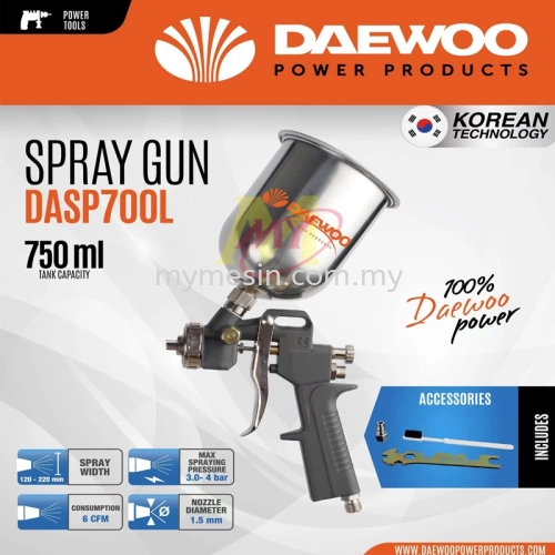 Daewoo DASP700L (G) Air Spray Gun 1.5mm 750ml (Steel Cup) [Code: 10141]