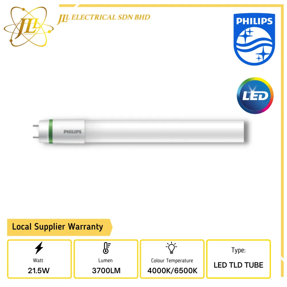 PHILIPS MASTER 21.5W 220-240V 3700LM UE 5FT 1500MM LED TLD TUBE [4000K/6500K]