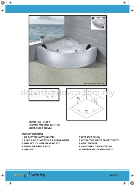 BRAND:ARRIS INFINITY(ARS-3132B) Brand: Arris Infinity Bath Tubs / Jacuzzi Selangor, Malaysia, Kuala Lumpur (KL), Kajang Supplier, Suppliers, Supply, Supplies | DE'BATHE MAVEN