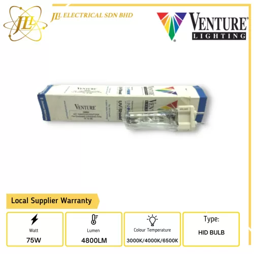 VENTURE 39682 75W 95V 6500K Bi-Pin G12 METAL HALIDE HID LIGHT BULB