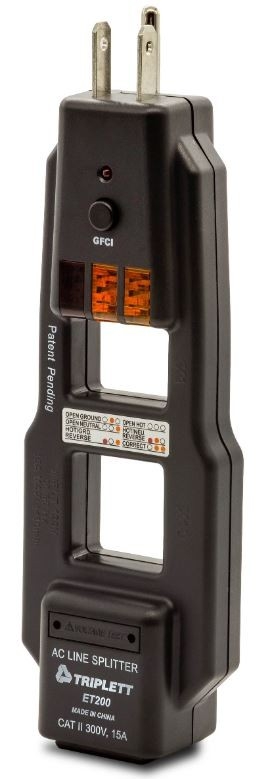 AC Line Splitter and GFCI Receptacle Tester: Tests 3-Wire Receptacles - (ET200)