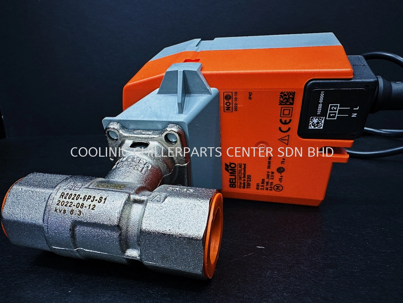 R2020-6P3-S1+TRF230 Belimo 2-Way Motorised Control Valve - On/Off [Spring Return] 6.3KVS/16USGPM DN20