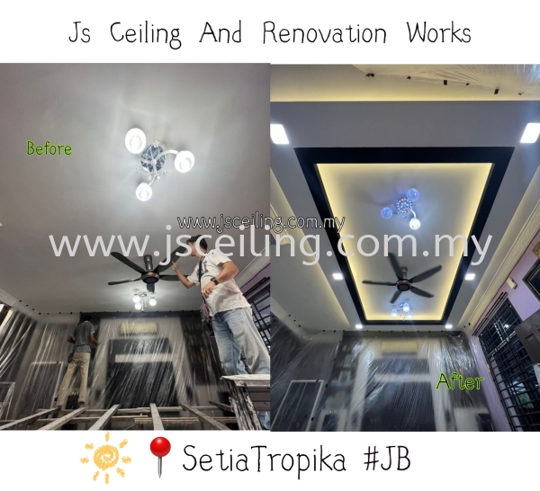 Cornice Ceiling Design #Setia Tropika #Jb Change New ceiling &Design #LivingHall Island Design#included Wiring #in Installation led Downlight. #Led Strip #Free On-Site Quotation #Free On-Site Measurement  Cornice Ceiling Design #Setia Tropika #Jb Johor Bahru (JB) Design, Supply, Supplier | JS Ceiling and Renovation Works