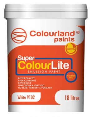 COLOURLAND SUPER WHITE 9102 COLOURLITE 18L EMULSION PAINT