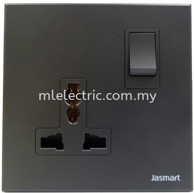 JASMART T5901S 16A 1GANG UNIVERSAL SWITCH SOCKET BLACK