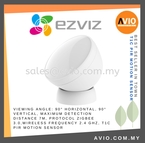 Ezviz Wireless Wifi Wi-Fi Battery Smart Home Infrared Human Motion Sensor 90 Horizontal Vertical T1C PIR Motion Sensor EZVIZ Johor Bahru (JB), Kempas, Johor Jaya Supplier, Suppliers, Supply, Supplies | Avio Digital