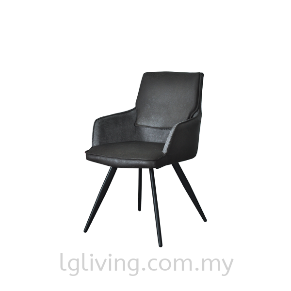 CALEB C Modern Luxury Black Fabric Dining Chair with Armrest DINING CHAIR DINING ROOM Penang, Malaysia Supplier, Suppliers, Supply, Supplies | LG FURNISHING SDN. BHD.