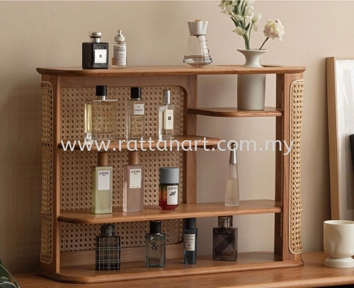 WOODEN RATTAN SHELF