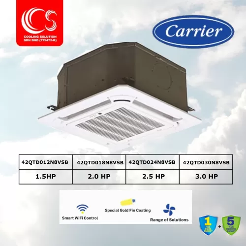 Carrier Light Commercial Compact Cassette Air Conditioner 42QTD012N8VSB/ 42QTD018N8VSB/ 42QTD024N8VSB/ 42QTD030N8VSB