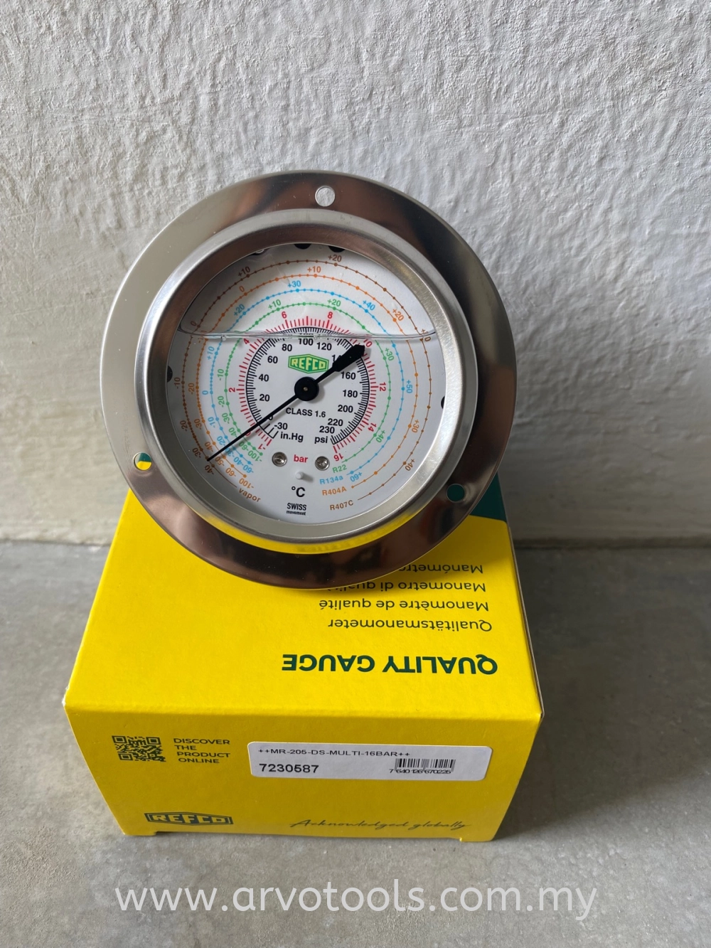 REFCO MR-205-DS-MULTI-16BAR (LOW SIDE PRESSURE GAUGE) FOR R22/134A/404A ...