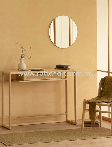 ELVA. WOODEN RATTAN CONSOLE TABLE