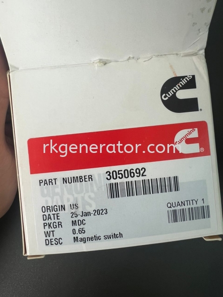 Starter Relay cummins Kta19 Kta38 Kta50 Cummins  GENERATOR SPARE PARTS Malaysia, Selangor, Kuala Lumpur (KL), Subang Jaya Supplier, Suppliers, Supply, Supplies | R & K Power Generator Services