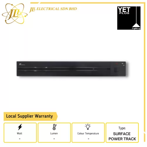 YET INDOOR SERIES AC2001 250V 50/60HZ IP20 BLACK SWITCH TYPE SURFACE POWER TRACK [60CM/80CM/100CM]