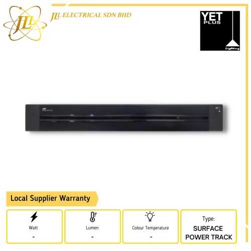 YET INDOOR SERIES AC2002 250V 50/60HZ IP20 BLACK 2WAY TYPE SURFACE POWER TRACK [60CM/80CM/100CM]