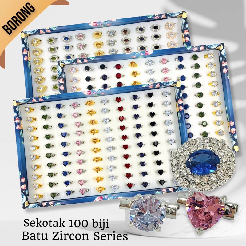 Elegant Brooch Wholesale BORONG Kerongsang Batu Zircon Series Sekotak 100pcs FREE BOX