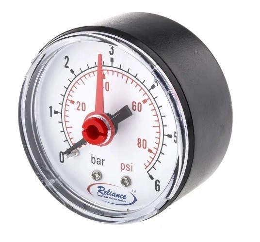  389-0569 - RS PRO Back Entry Pressure Gauge 6bar, 0bar min.