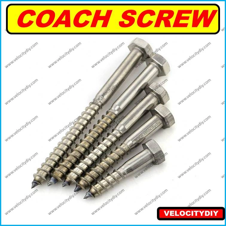 Coach Screw Hexagon Head External Hex Head Self-Tapping Wood Screws