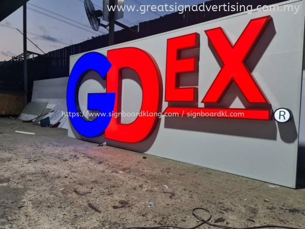 gdex eg box up conceal 3d led frontlit logo signage signboard 3D EG BOX UP SIGNBOARD Selangor, Malaysia, Kuala Lumpur (KL), Kuantan, Klang, Pahang Manufacturer, Maker, Installation, Supplier | Great Sign Advertising (M) Sdn Bhd