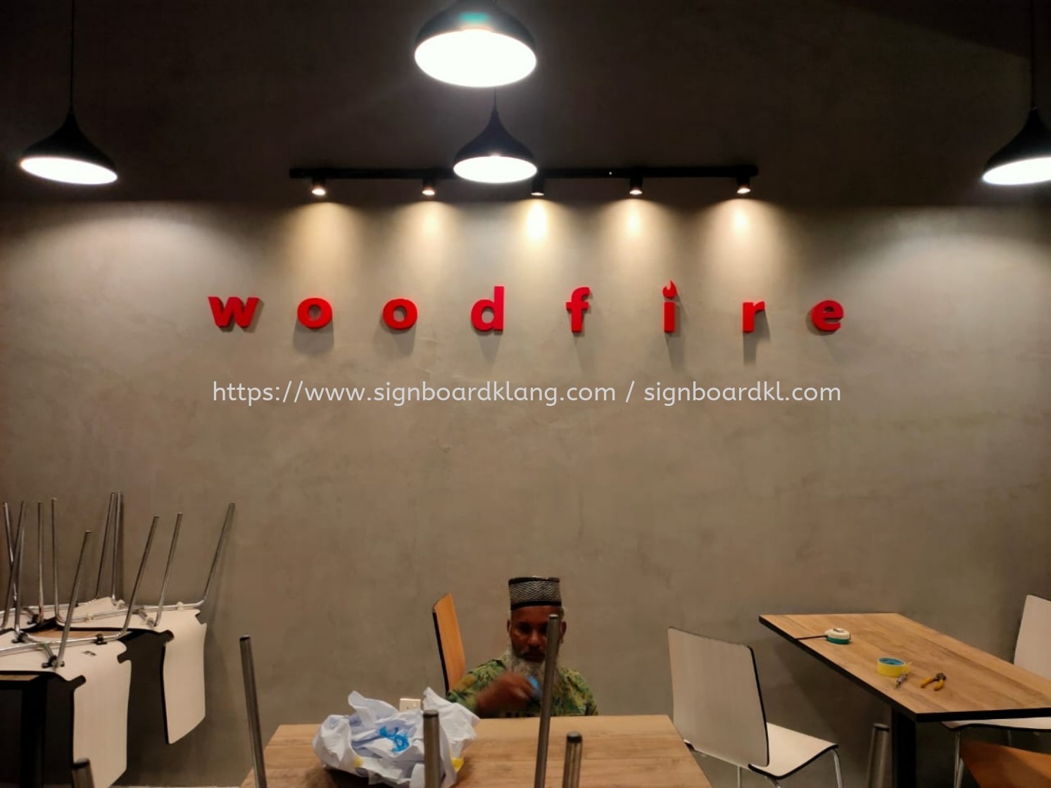 Woodfire 3D PVC Cut Out Lettering Logo Indoor Signage at Puncak Alam