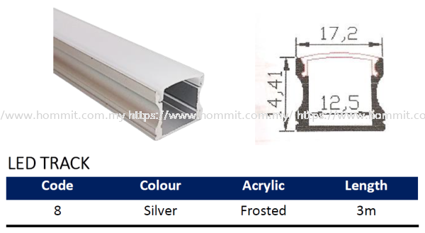 LED Track - Code 8 LED Track Selangor, Malaysia, Kuala Lumpur (KL), Klang Supplier, Suppliers, Supply, Supplies | HOMMIT HARDWARE TRADING SDN. BHD.