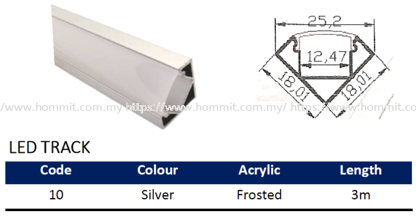LED Track - Code 10 LED Track Selangor, Malaysia, Kuala Lumpur (KL), Klang Supplier, Suppliers, Supply, Supplies | HOMMIT HARDWARE TRADING SDN. BHD.