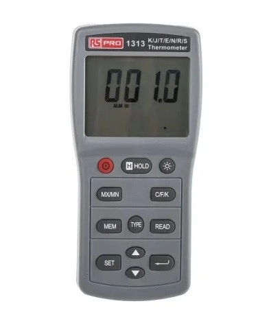  123-2211 - RS PRO 1313 Wired Digital Thermometer, E, J, K, N, R, S, T Probe, 1 Input(s), +1090 (J) °C, +1300 (N) °C, +1370 (K) °C,