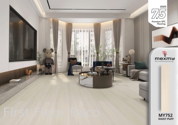 MY752 - DAISY PUFF - SPC 7.5MM - FLOORING - AFTER INSTALLATION SPC - 7.5MM - MEXMY SPC - Stone Plastic Composite Penang, Malaysia Supplier, Installation, Supply, Supplies | FIRST FLOOR DECO (M) SDN BHD