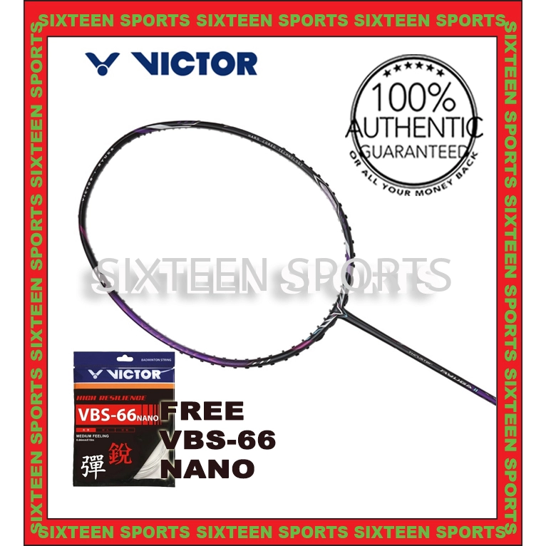 Victor Thruster Ryuga II Badminton Racket TK-RYUGA-II J (C/W VBS66 String & Overgrip)