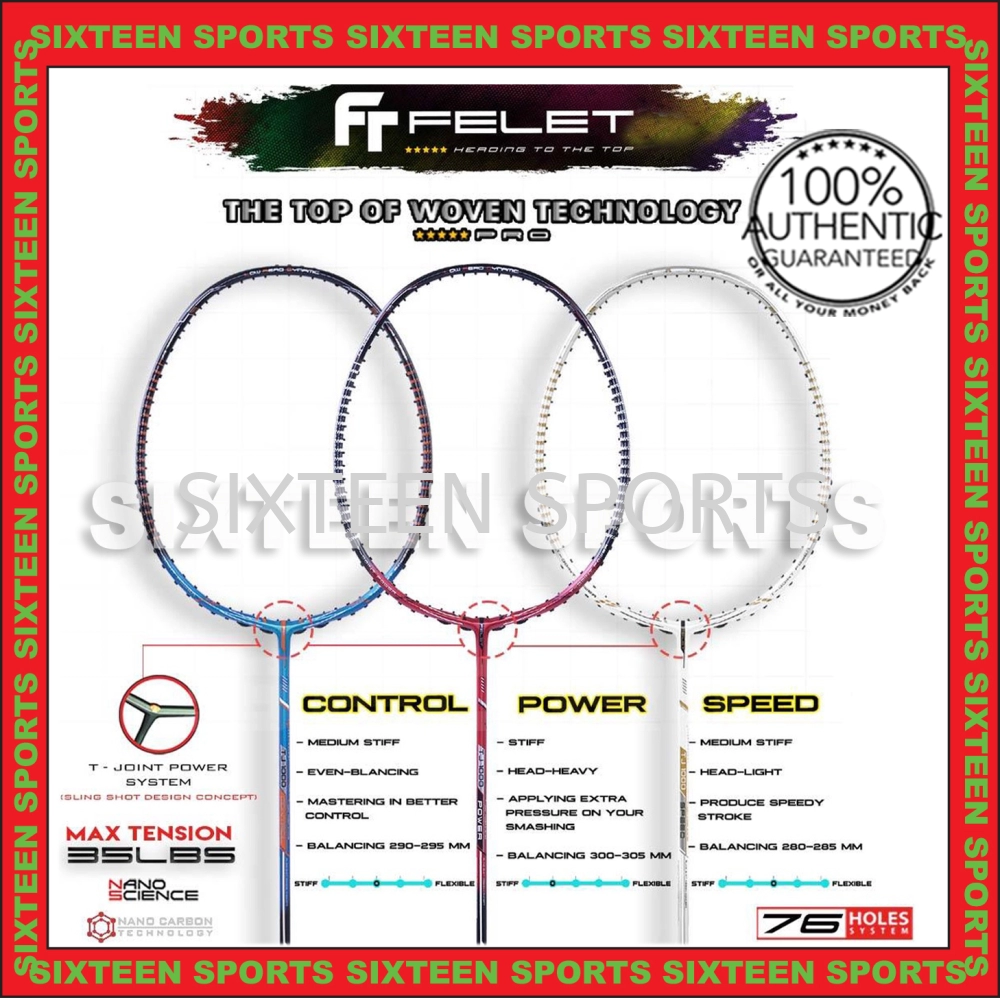 Felet TJ1000 (Power/ Control/ Speed) Badminton Racket