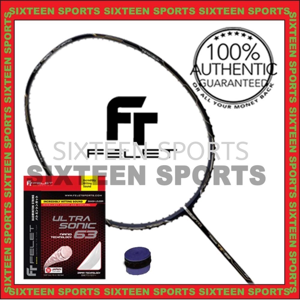 Felet Titanium TI 88 Badminton Racket Frame (C/W Felet Ultra Sonic 63 String & Overgrip)