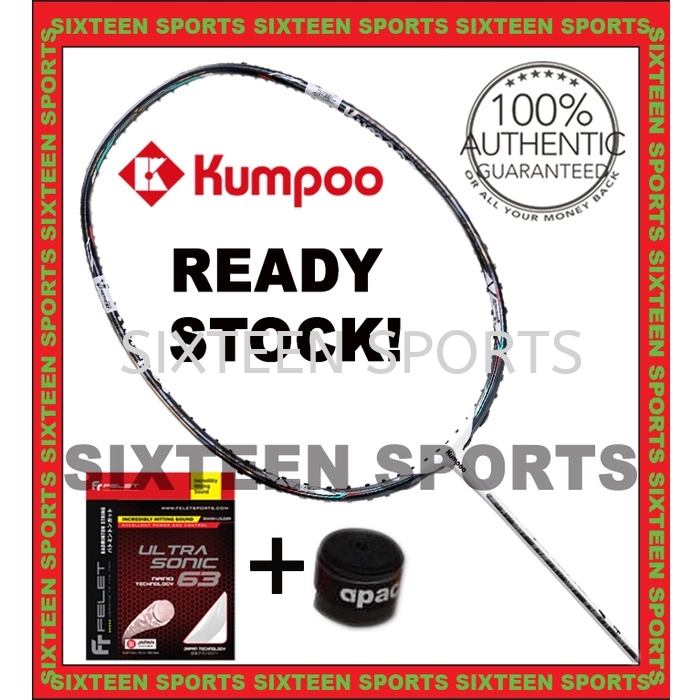 Kumpoo Graphene HOUYI Badminton Racket C/W Felet Ultrasonic 63 string & Overgrip