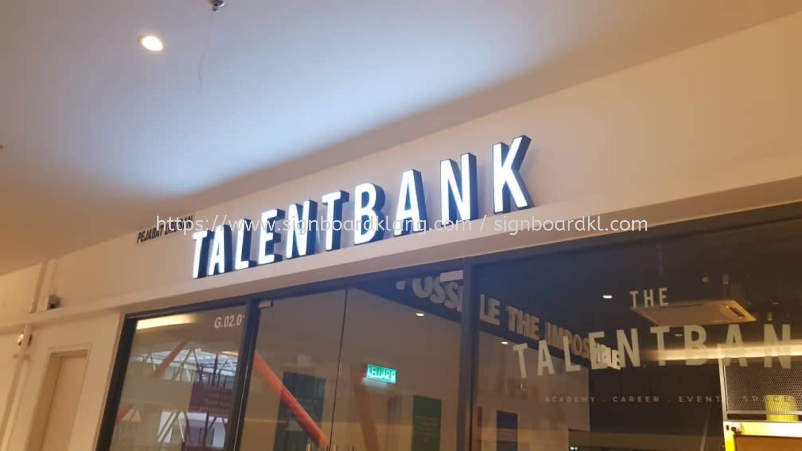 Talentbank 3D led channel box up lettering Signage at subang Sunway Geo