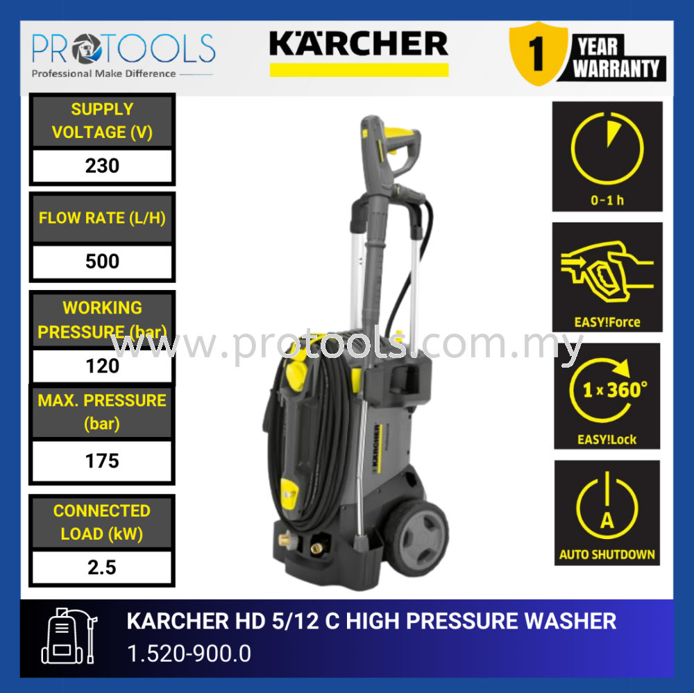 KARCHER HD 5/12 C HIGH PRESSURE WASHER | 1.520-900.0 High Pressure Cleaners  Professional Cleaning HOME AND PROFESSIONAL CLEANING Johor Bahru (JB),  Malaysia, Senai Supplier, Suppliers, Supply, Supplies | Protools Hardware  Sdn Bhd