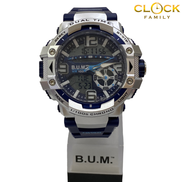 B.U.M. Sport Chronograph Function Analog-Digital Blue Pu Strap Men Watch BUB98005 BUM Selangor, Malaysia, Kuala Lumpur (KL), Shah Alam Supplier, Suppliers, Supply, Supplies | CLOCK FAMILY ENTERPRISE