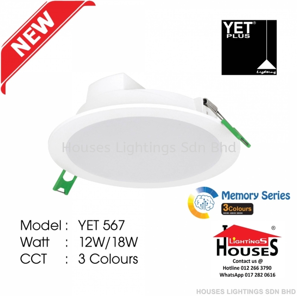 YET 567 R 12W 18W 3-COLOURS MEMORY YETPlus Led Downlight Selangor, Malaysia, Kuala Lumpur (KL), Puchong Supplier, Suppliers, Supply, Supplies | Houses Lightings Sdn Bhd