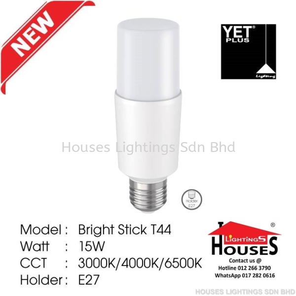 YET STICK T44 E27 15W LED BULB Bulb Selangor, Malaysia, Kuala Lumpur (KL), Puchong Supplier, Suppliers, Supply, Supplies | Houses Lightings Sdn Bhd