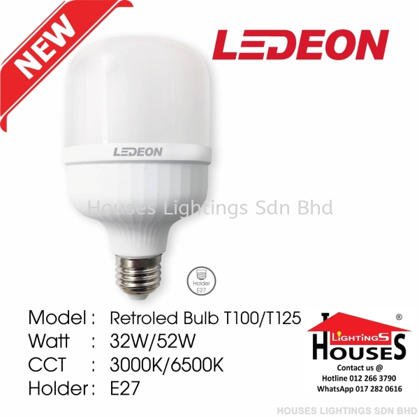 LEDEON MIC BULB T100 T125 32W 52W E27 BULB Bulb Selangor, Malaysia, Kuala Lumpur (KL), Puchong Supplier, Suppliers, Supply, Supplies | Houses Lightings Sdn Bhd