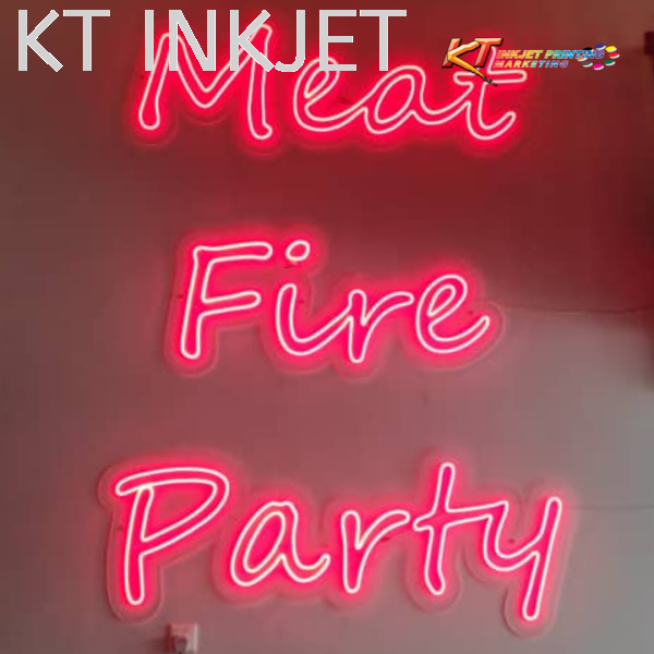 Meat Fire Party Neon Light Acylic LED Signage Acrylic Acrylic Signboard / Signage Johor Bahru (JB), Malaysia  Design & Printing Supply | KT Inkjet Printing Marketing