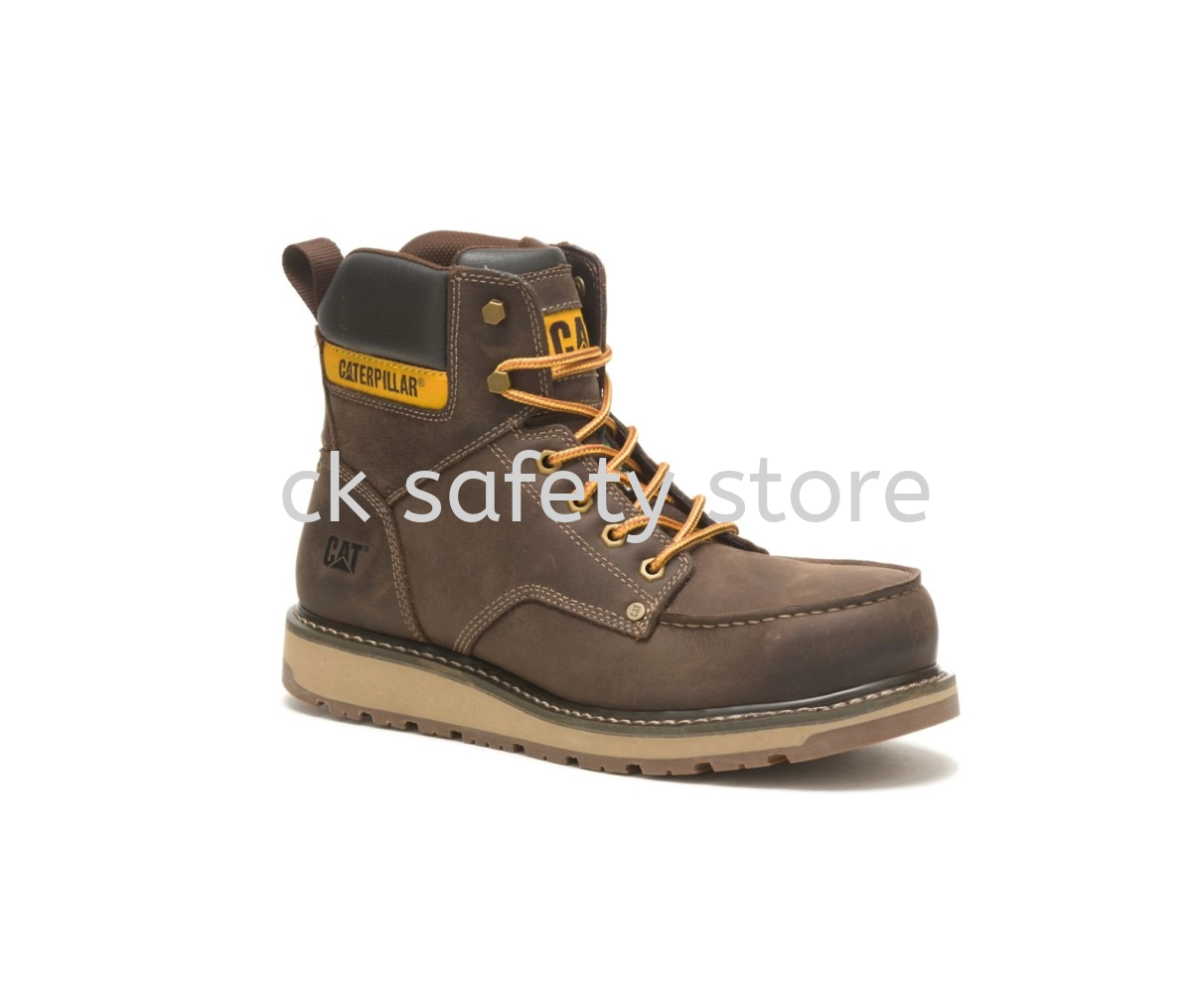 CATERPILLAR MEN’S CALIBRATE BROWN LEATHER CSA STEEL TOE WORK BOOTS P725462