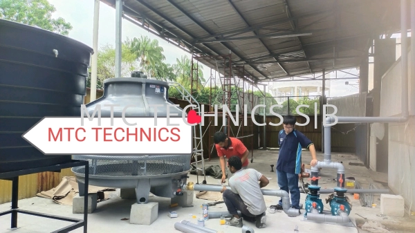 Supply and Installation for cooling water system, Cooling tower and water piping and water chiller,