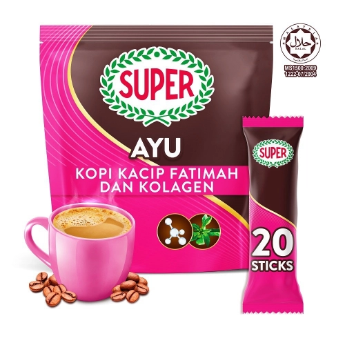 Super white coffee Ayu Kopi kacip fatimah Dan Kolangen 5 In 1 20’s x 440g