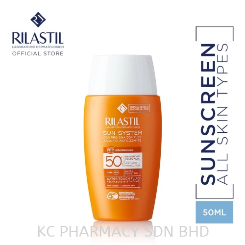 Rilastil Sun System Water Touch Fluid SPF50+ Sensitive Skin 50 ml (Reduced eye stinging)