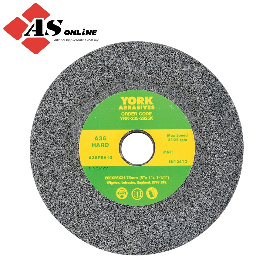 YORK Grinding Wheel, 200 x 25 x 31.75mm, A36, Aluminium Oxide / Model: YRK2352825K 