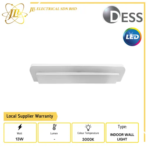 DESS GLJT4522 13W 240V 3000K INDOOR LED WALL LIGHT