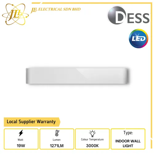 DESS GLZO4037 19W 240V 1271LM 3000K INDOOR LED WALL LIGHT