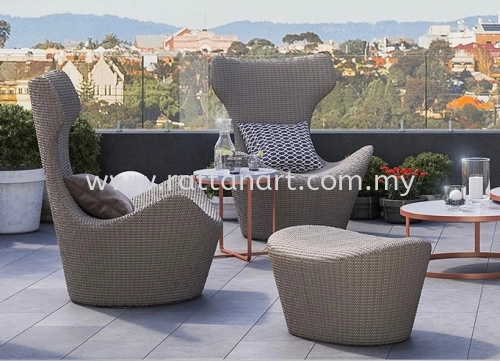 SYNTHETIC LOUNGE CHAIR SET ( INDOOR / OUTDOOR )