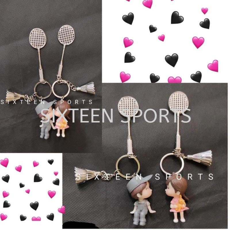 Couple Badminton Keychains (One Pair)